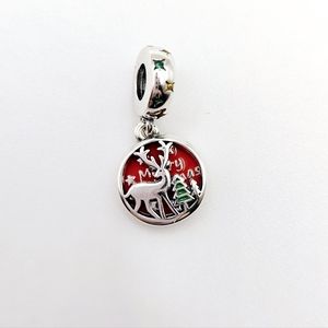 Merry Christmas Reindeer Tree Sterling Charm for Snake Bracelet New